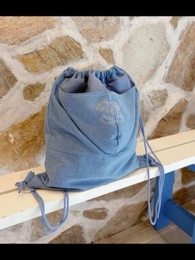 VIP New Beauty Limited-Edition Denim Drawstring Backpack Pouch